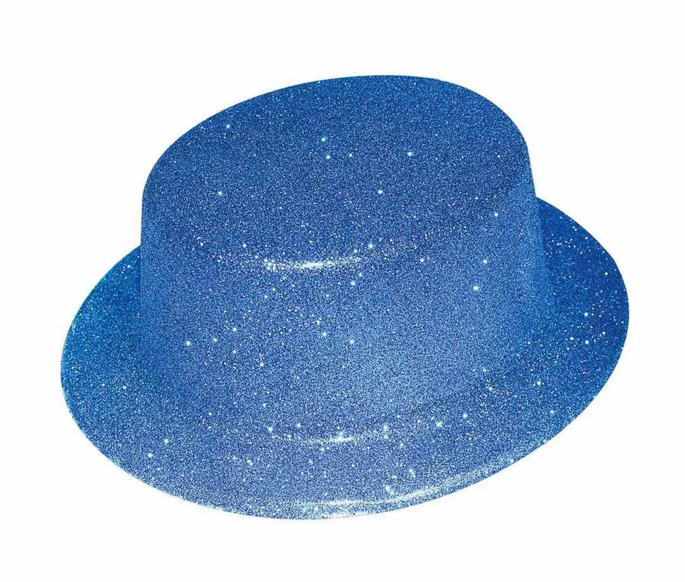 ptit-clown-paillettenhut-glitter-blau-partyhut-karneval-silvester-disco image 1