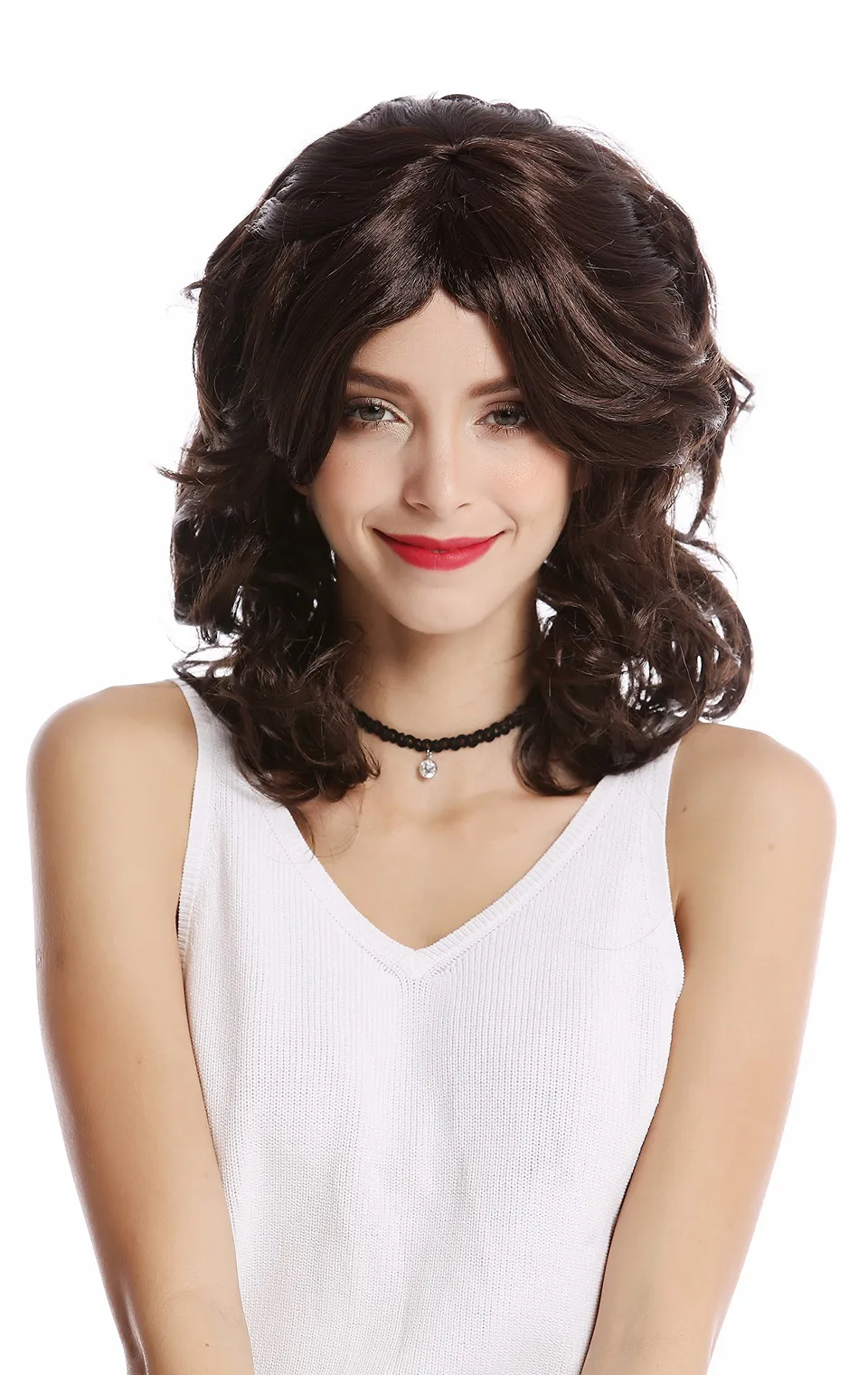 wig-me-up-91213-za2-damen-per-cke-dunkelbraun-wellig-toupiert-diva-45-cm image 1