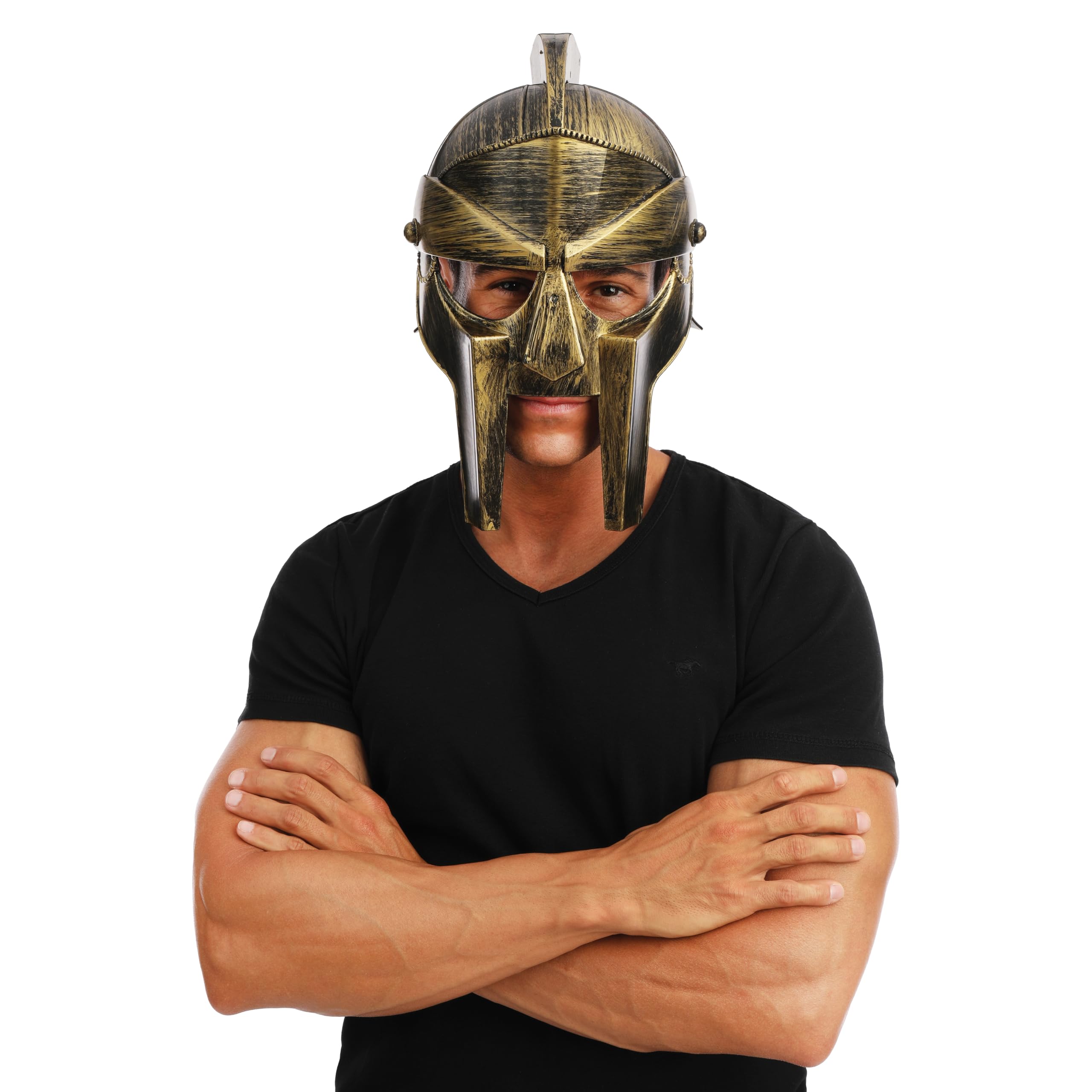 p-tit-clown-re21082-gladiator-helm-silber-schwarz-kost-m-accessoire image 2