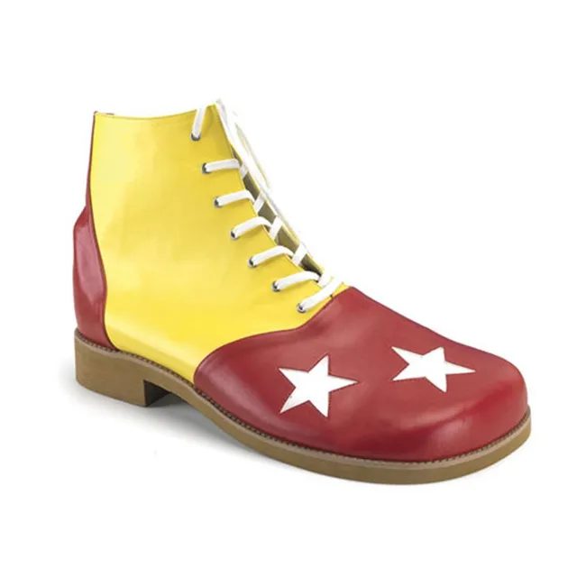 funtasma-clown-02-erwachsenen-clown-schuhe-schwarz-wei-mit-stern-pu-kost-mschuh image 1