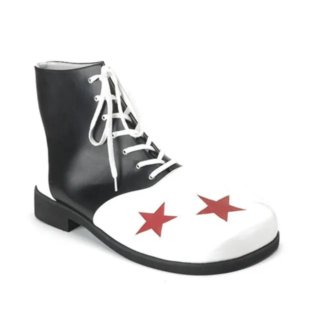 funtasma-clown-02-clown-schuhe-schwarz-wei-mit-stern-muster image 1