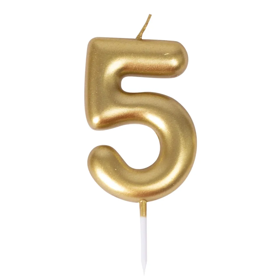 ptit-clown-23935-goldkerze-zahlenkerze-zahl-5-geburtstag image 1