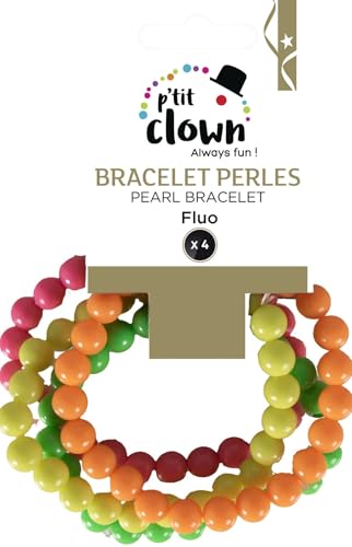 ptit-clown-armband-set-4x-kunststoff-perlen-10-mm-gelb-gr-n-rosa-orange image 4