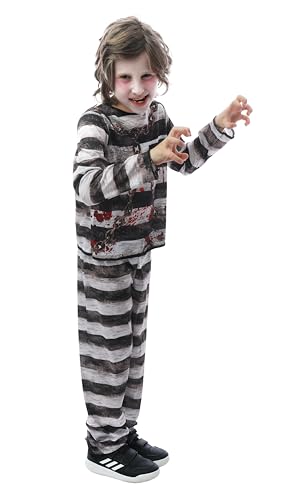 p-tit-clown-gefangenenkost-m-f-r-kinder-jumpsuit-schwarz-wei-halloween image 8