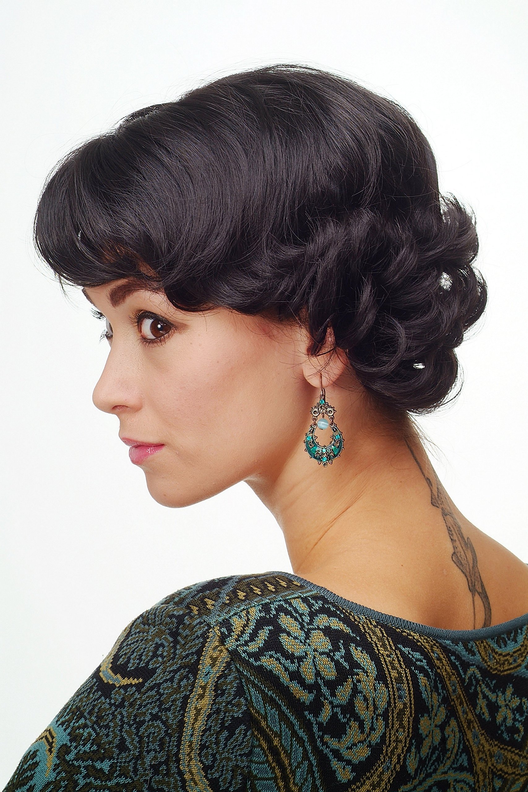 wig-me-up-damenper-cke-rk101-2-kurzhaar-wellig-schwarz-schwarzbraun-mit-pony image 2