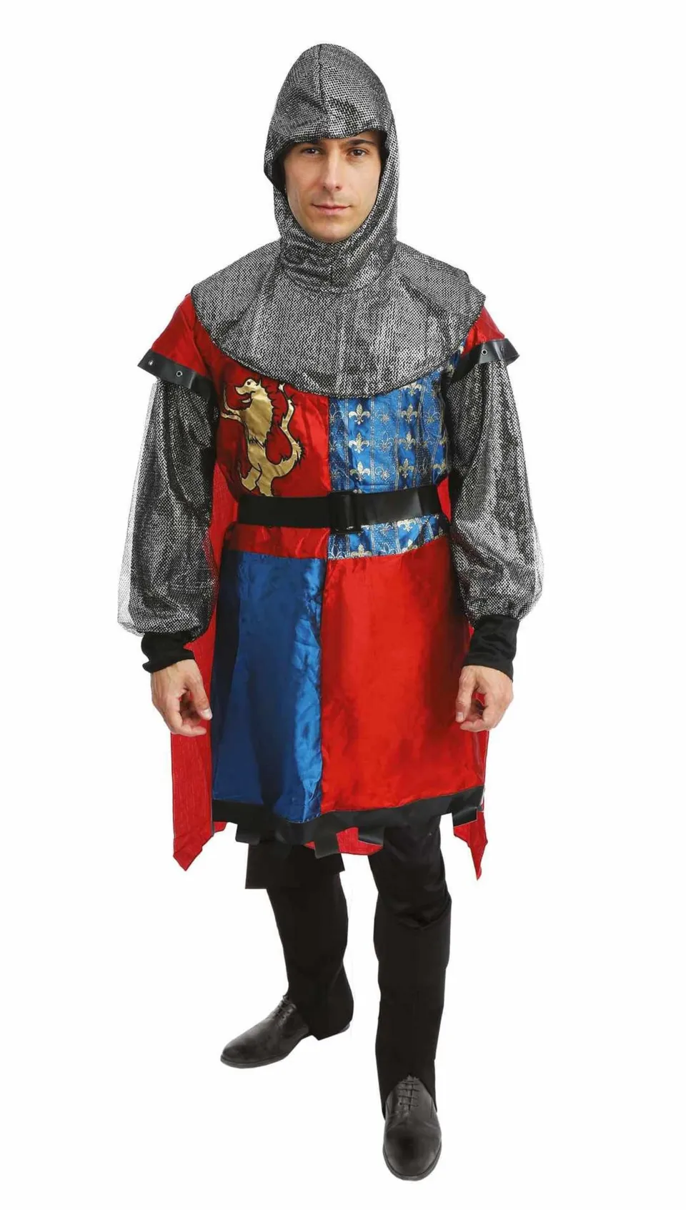 p-tit-clown-ritterkost-m-herren-mittelalter-rot-blau-polyester image 1