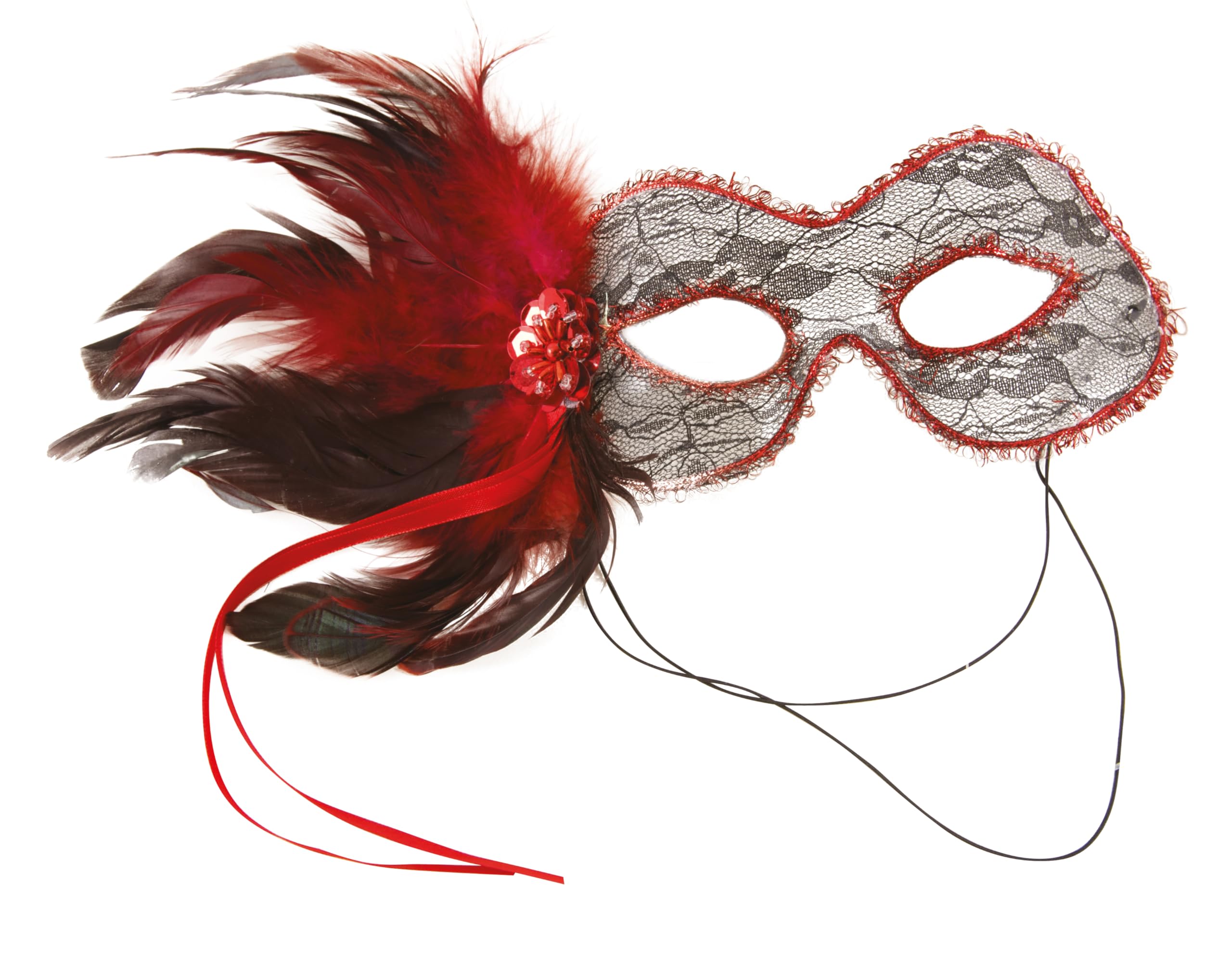 ptit-clown-spitzen-maske-mit-federn-multicolor-zufallsfarbe image 3