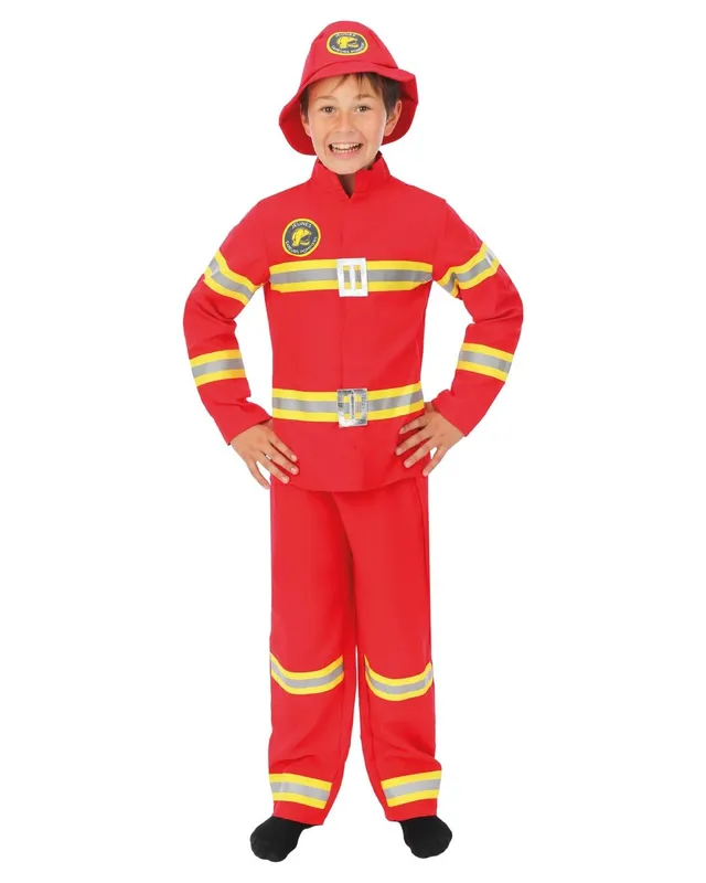 ptit-clown-feuerwehrmann-kost-m-kind-10-12-jahre-rot image 1