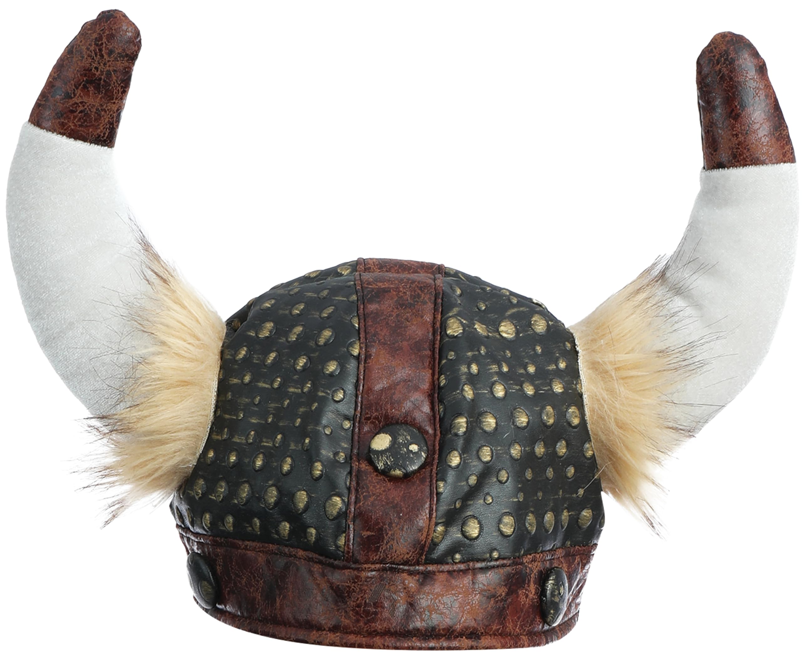 ptit-clown-wikingerhelm-braun-mit-h-rnern-und-haaren-f-r-erwachsene image 1