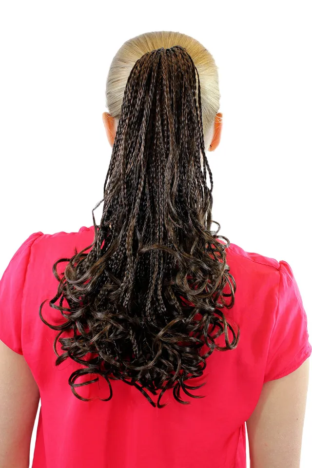 wig-me-up-013-1b-30-zopf-haarteil-45-cm-schwarz-braun-rasta-geflochten image 1