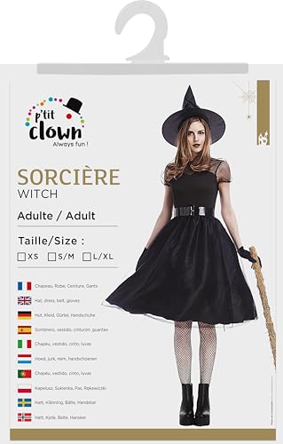 p-tit-clown-hexenkost-m-damen-schwarz-l-kleid-mit-hut image 7