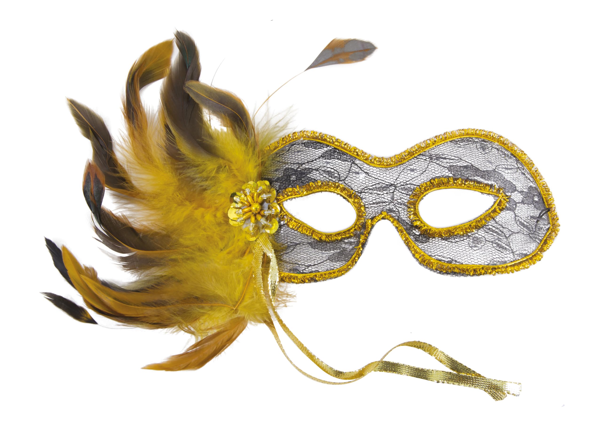 ptit-clown-spitzen-maske-mit-federn-multicolor-zufallsfarbe image 2