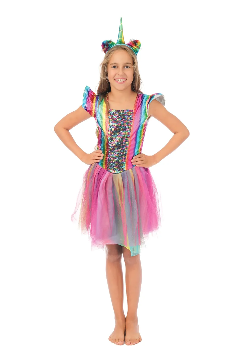 p-tit-clown-einhorn-kost-m-m-dchen-kleid-haarreif-prinzessin image 1
