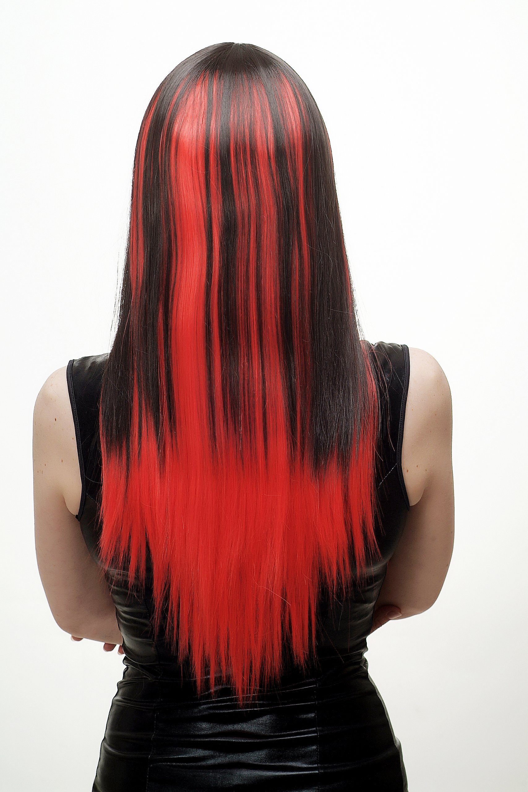 wig-me-up-damenper-cke-hla040-2-tt-2316-lang-rot-schwarz-glatt-pony-65-cm image 3