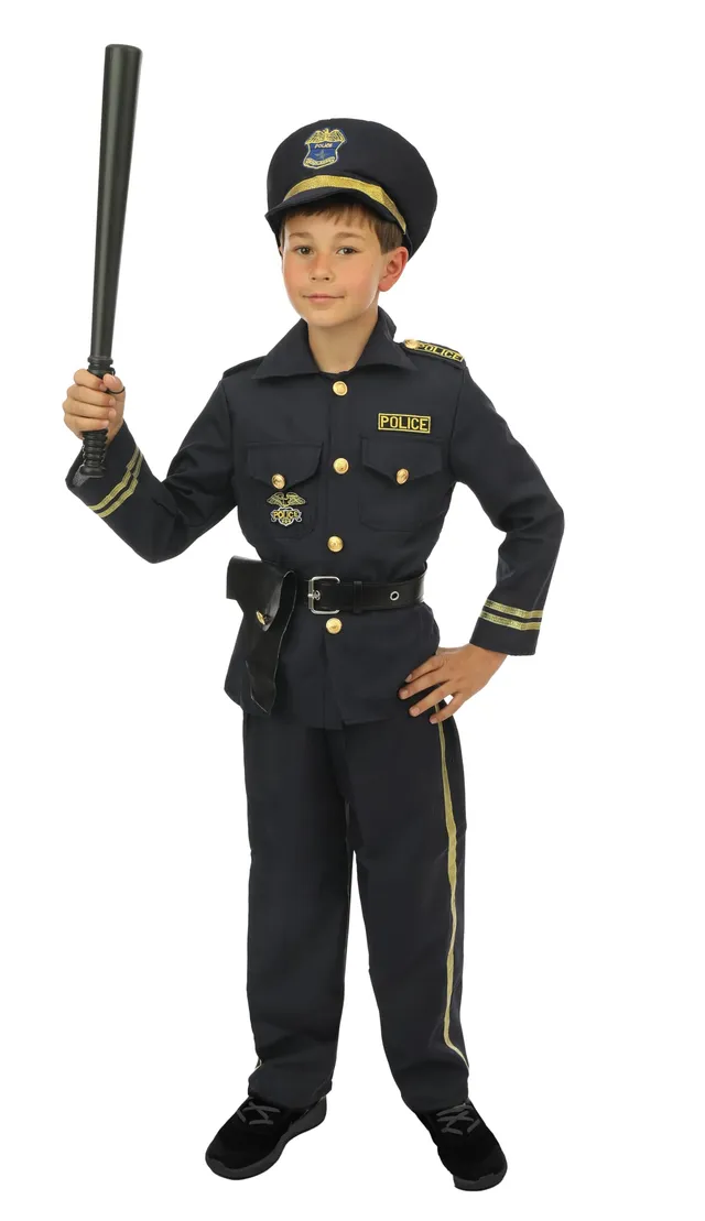 ptit-clown-polizistenkost-m-kinder-unisex-schwarz image 1