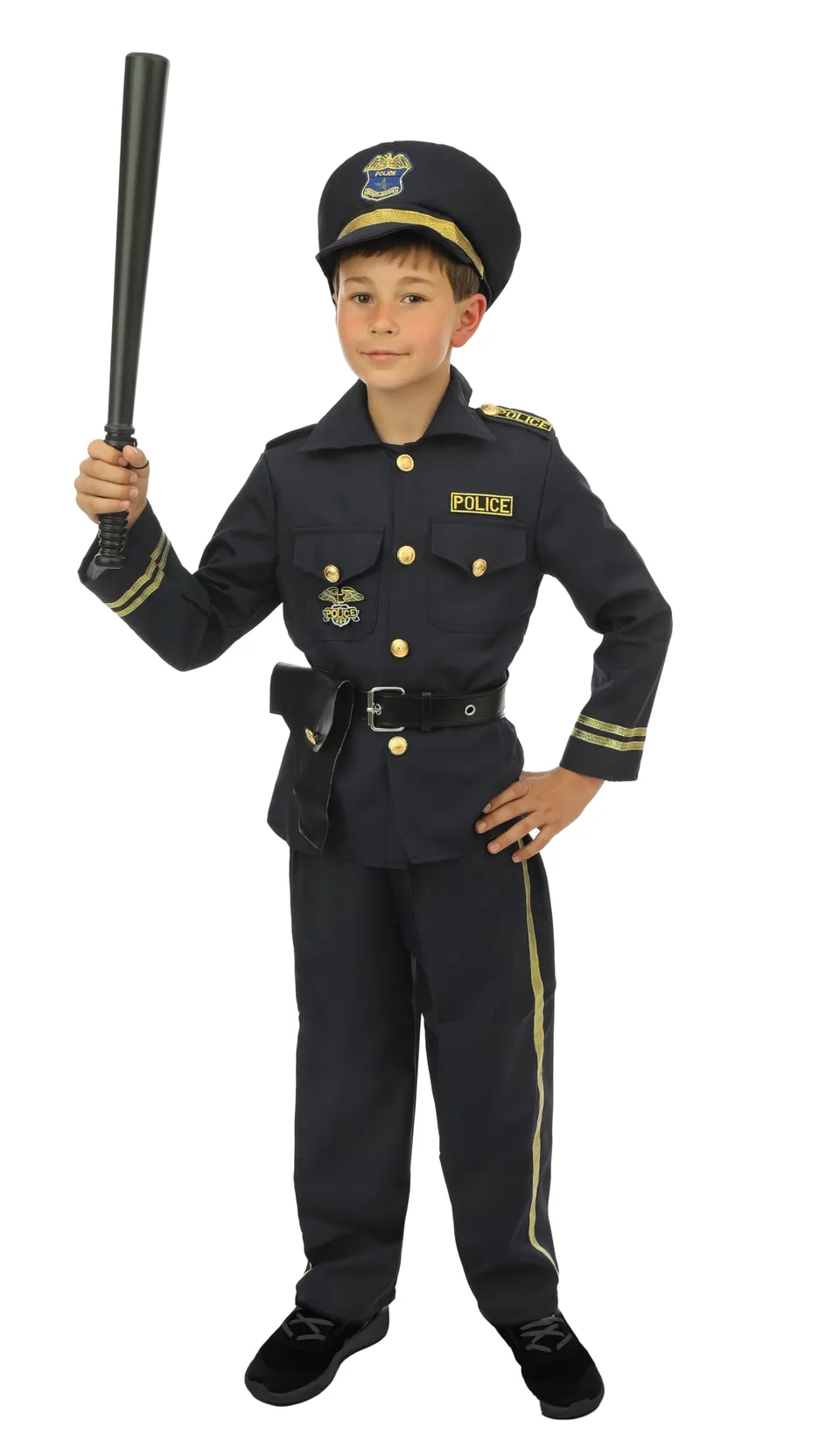 ptit-clown-polizistenkost-m-kinder-unisex-schwarz image 1
