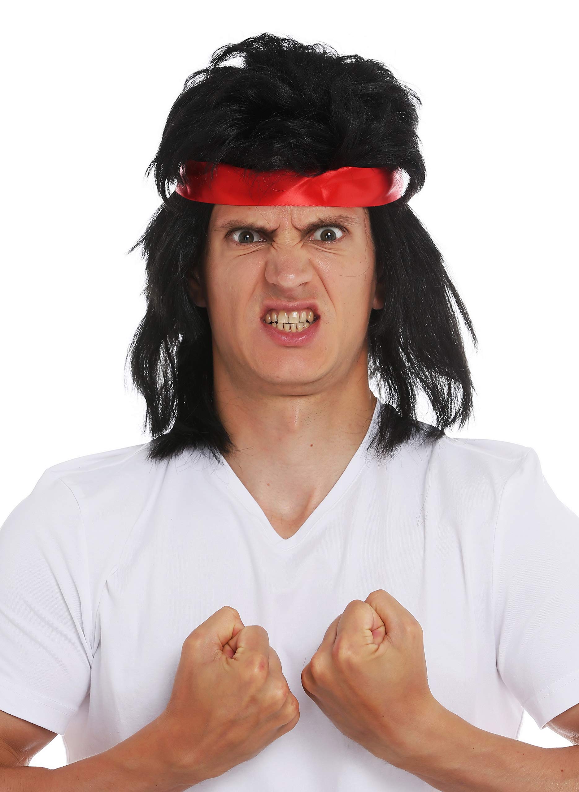 wig-me-up-sarl001-p103-herren-per-cke-schwarz-lang-vokuhila-mit-stirnband-80s-ca image 2
