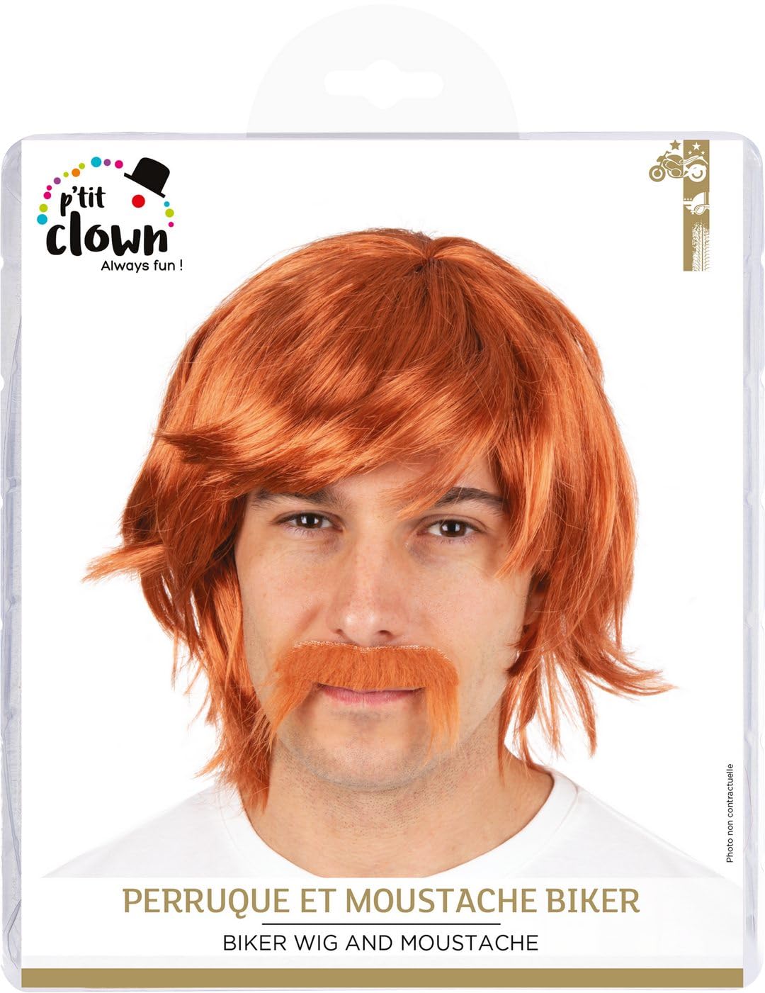 ptit-clown-51921-70er-80er-per-cke-rot-mit-schnurrbart image 2