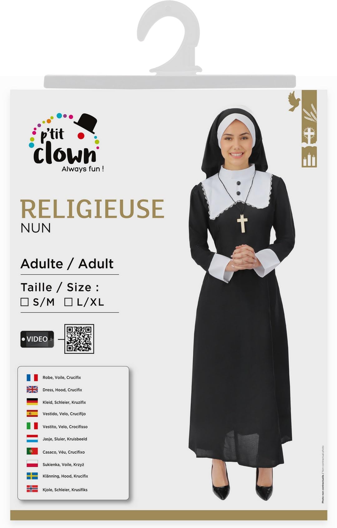 p-tit-clown-luxuri-ses-nonnenkost-m-erwachsene-schwarz-polyester image 5