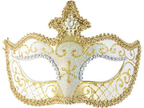 p-tit-clown-venezianische-maske-wolf-wei-kunststoff-halbmaske image 7