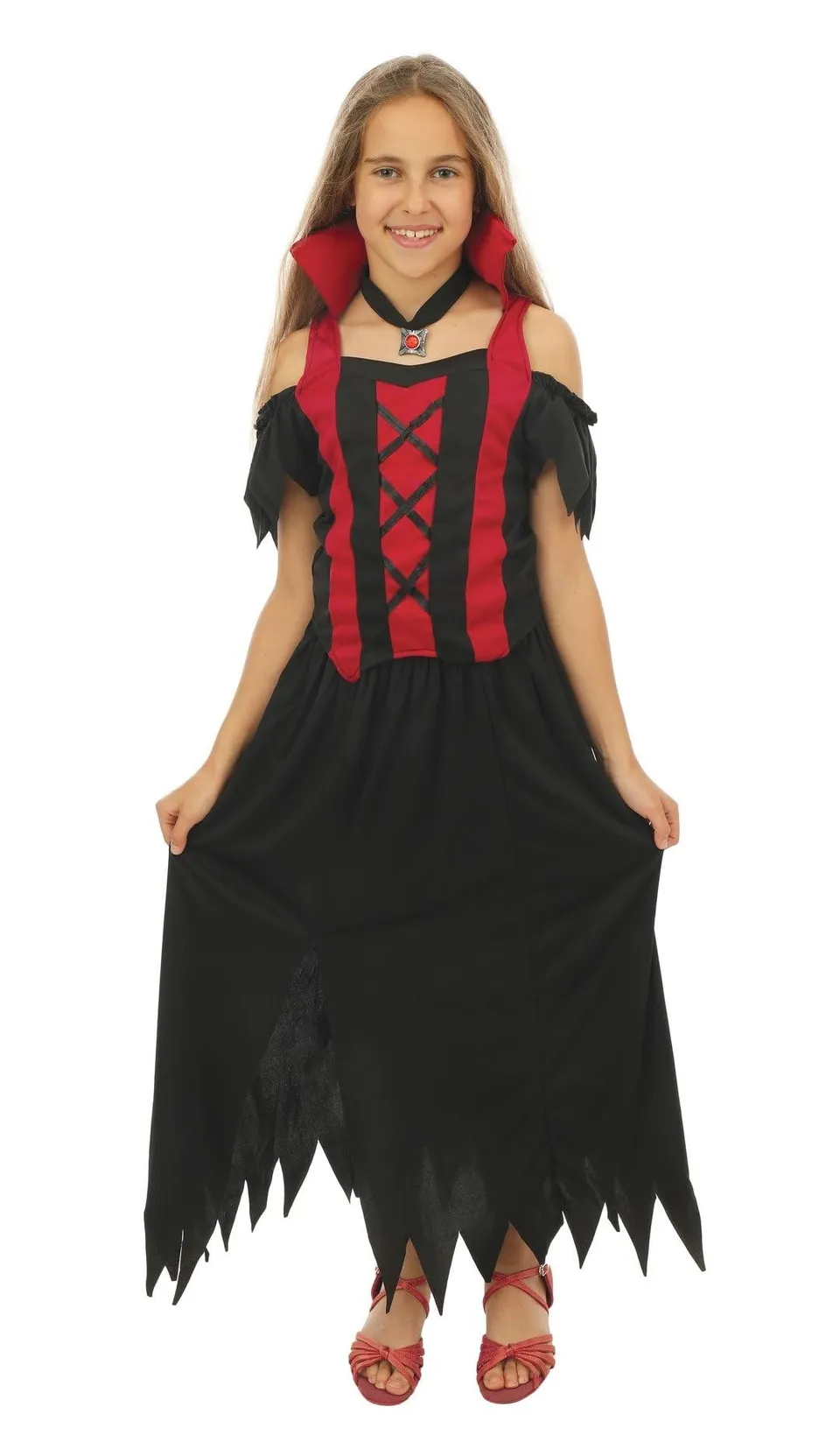 ptit-clown-87417-kinderkost-m-vampirella-kleid-mit-kragen-und-halsschmuck image 1