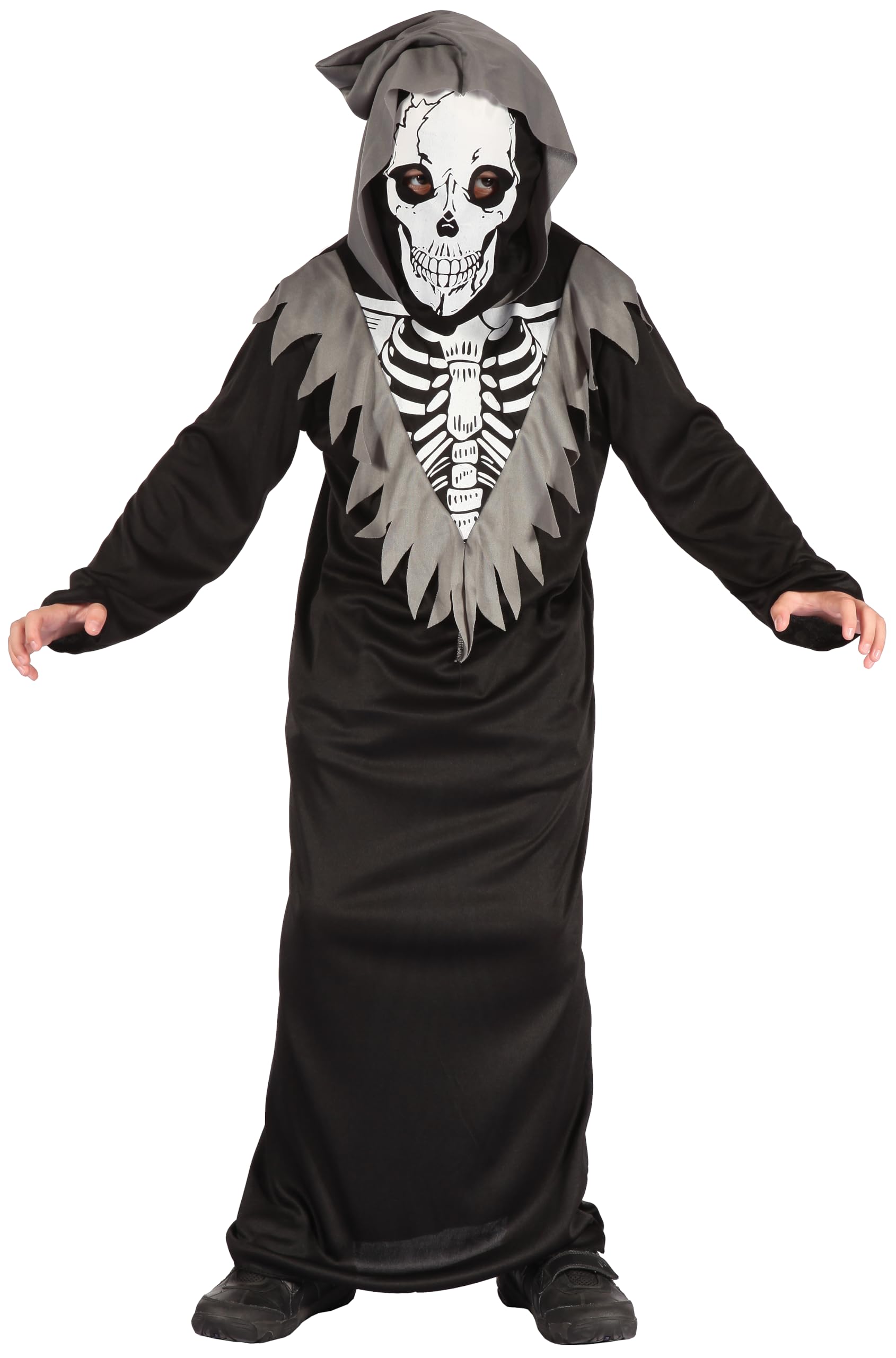 ptit-clown-98116-skelett-kost-m-kinder-mit-umhang-und-maske image 1