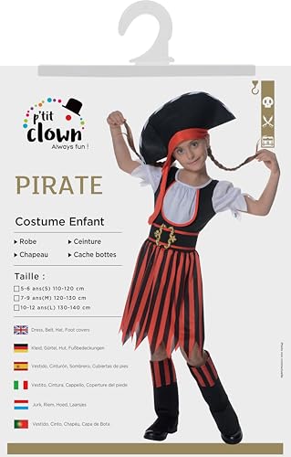 p-tit-clown-piratenkost-m-f-r-m-dchen-10-12-jahre-rot-schwarz-caprihose image 7