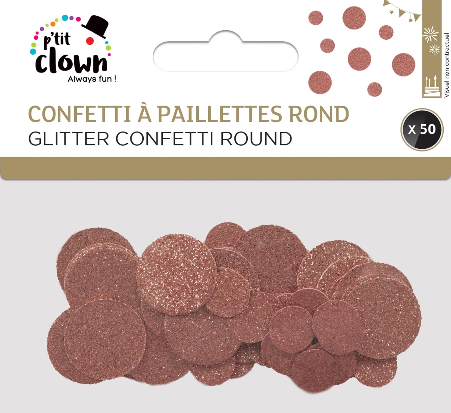 p-tit-clown-konfetti-glitzer-rund-rose-gold-50-st-ck image 2