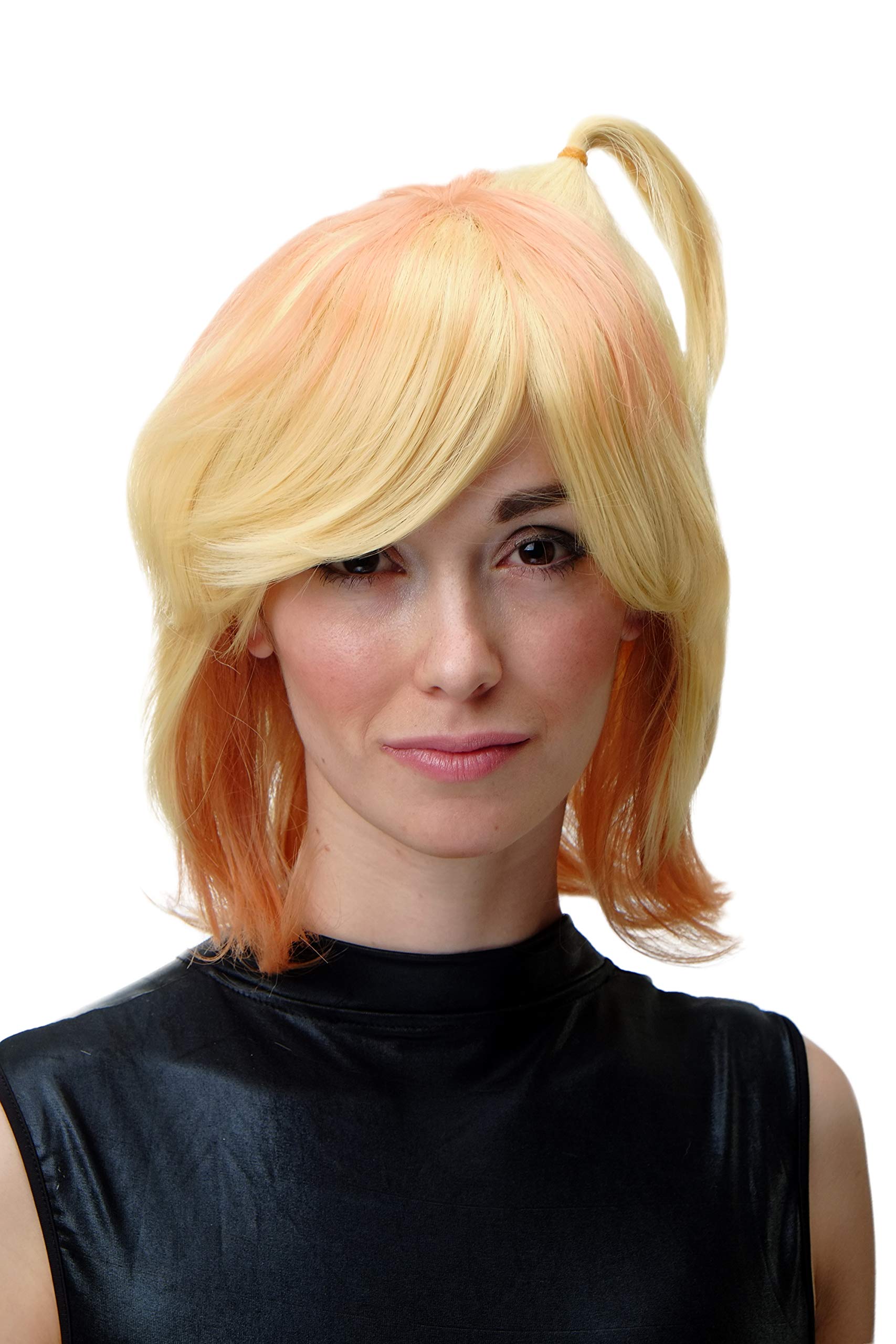 wig-me-up-sa081-t1344-t0848-cosplay-per-cke-halblang-glatt-blond-orange-stietz-3 image 1