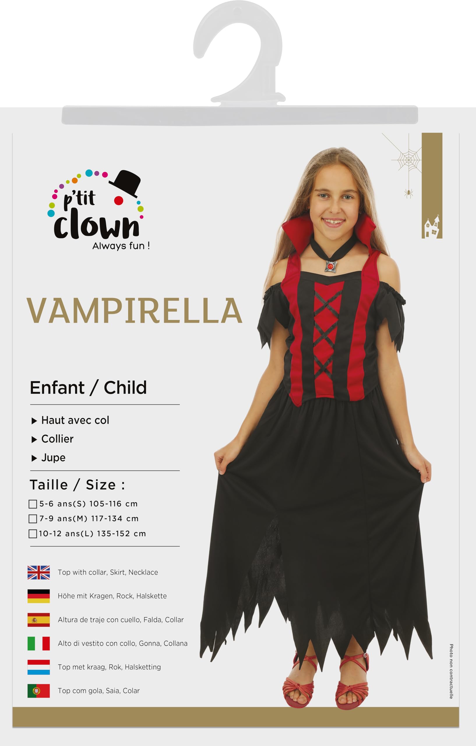 ptit-clown-87417-kinderkost-m-vampirella-kleid-mit-kragen-und-halsschmuck image 5