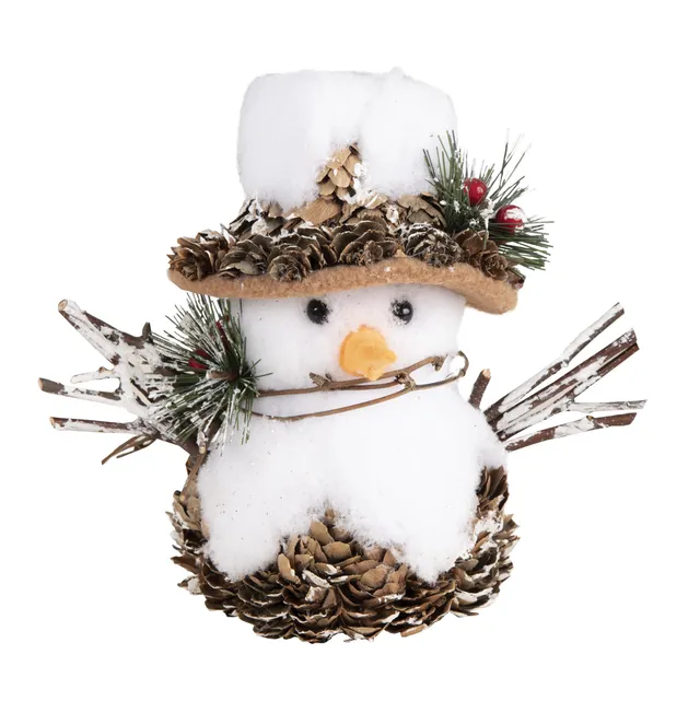 p-tit-clown-schneemann-15-cm-pl-sch-mit-tannenzapfen image 1
