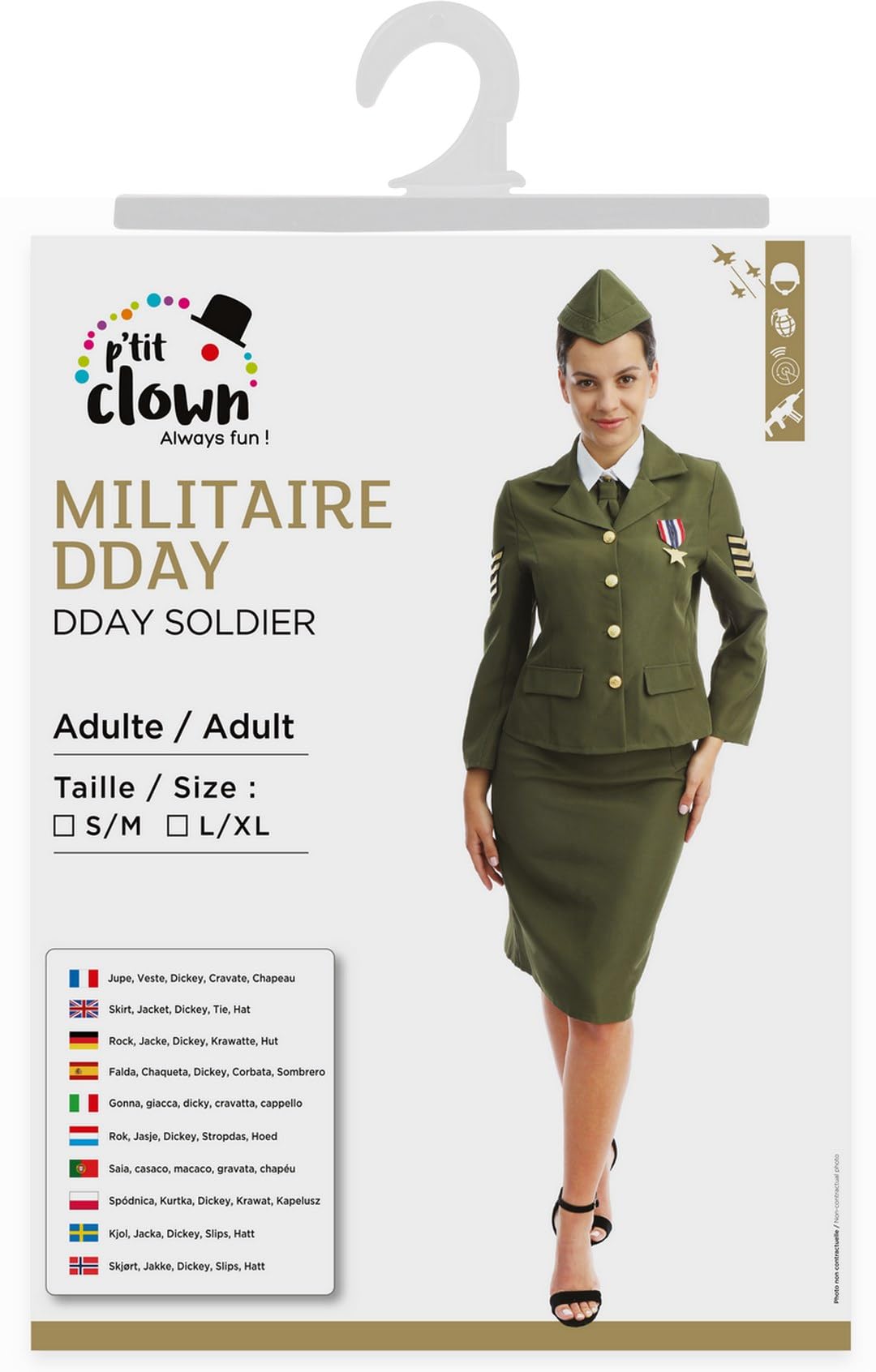 p-tit-clown-d-day-offizier-milit-r-kost-m-damen-us-army-uniform-gr-n-l-xl image 6