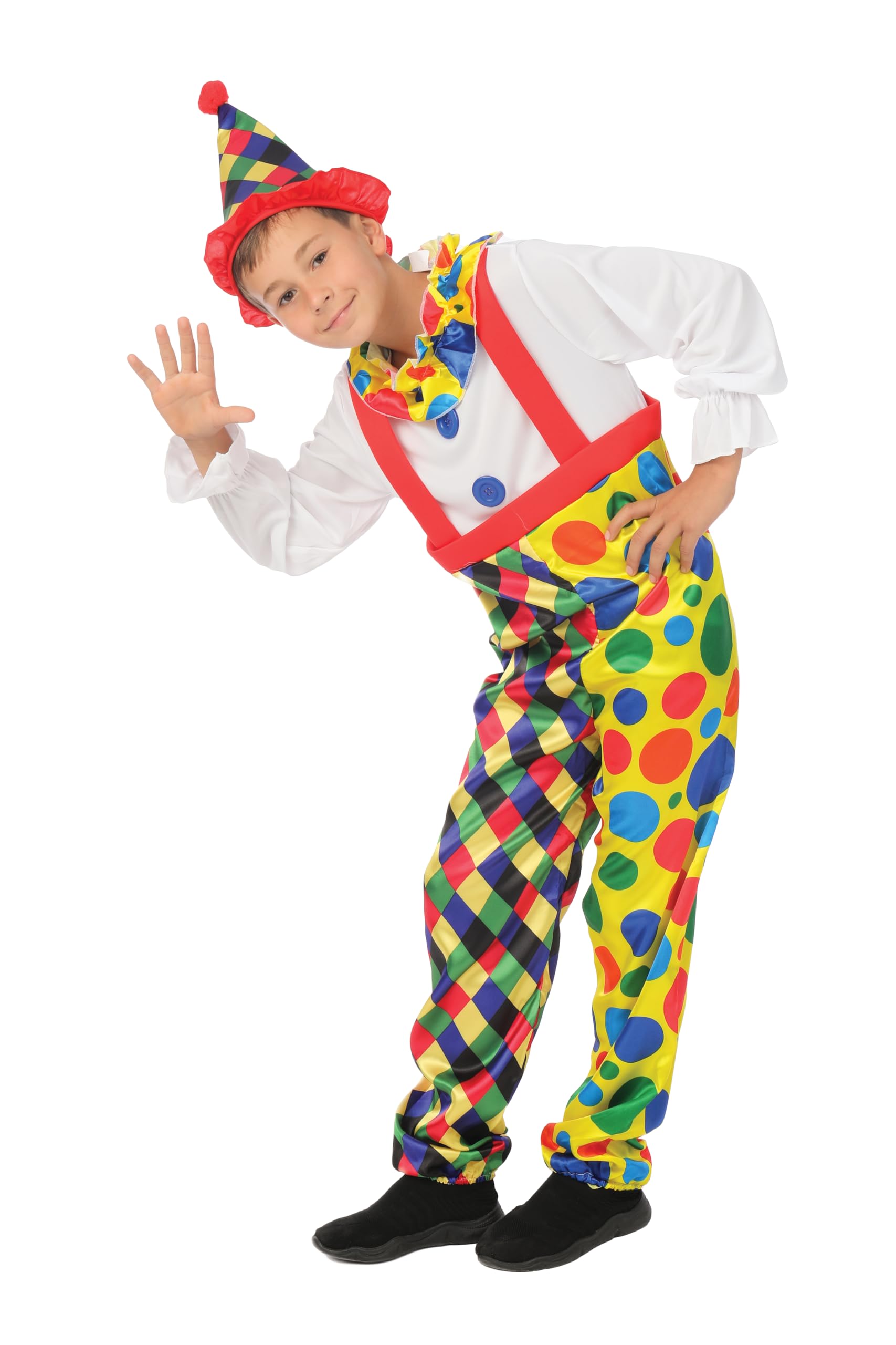 p-tit-clown-clown-kost-m-kinder-10-12-jahre-overall-mit-hut image 2