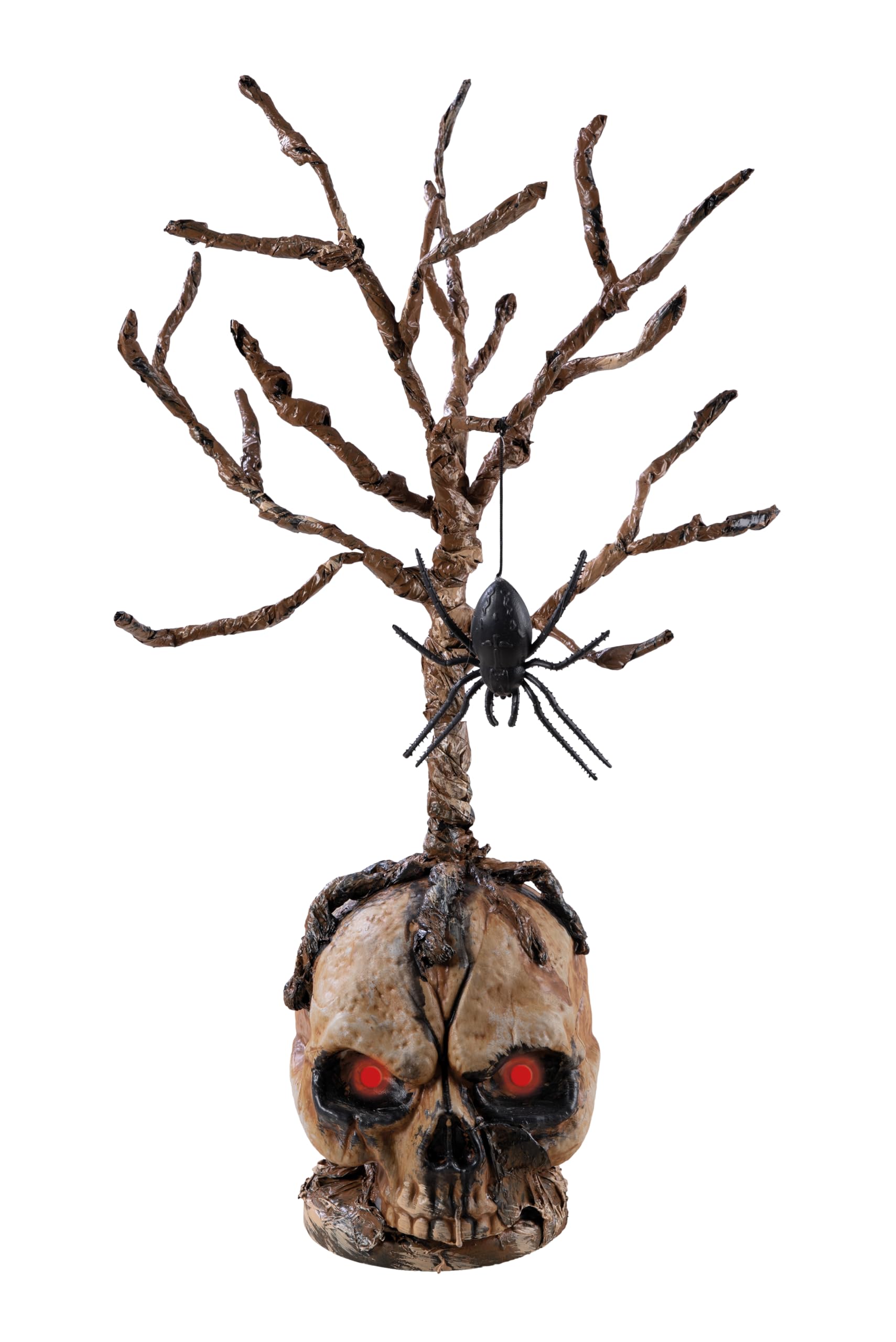 p-tit-clown-sch-del-deko-beleuchtet-55-cm-mit-zweigen-und-spinne image 1