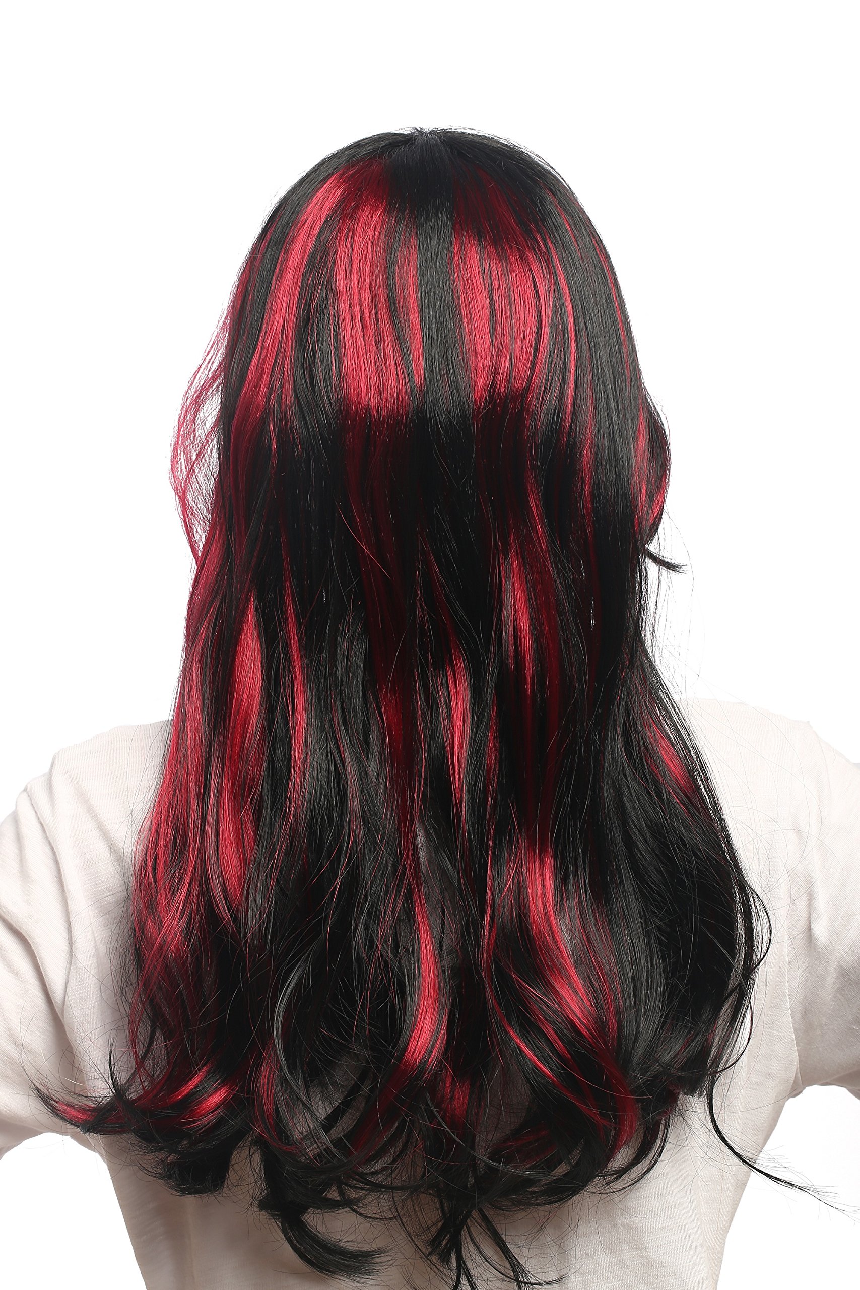 wig-me-up-90771-za103-za13-per-cke-damen-schwarz-rot-mit-pony-hexe-goth image 2