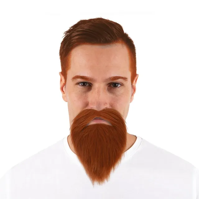 ptit-clown-schnurrbart-und-bart-selbstklebend-rot-kost-m-bart-set image 1