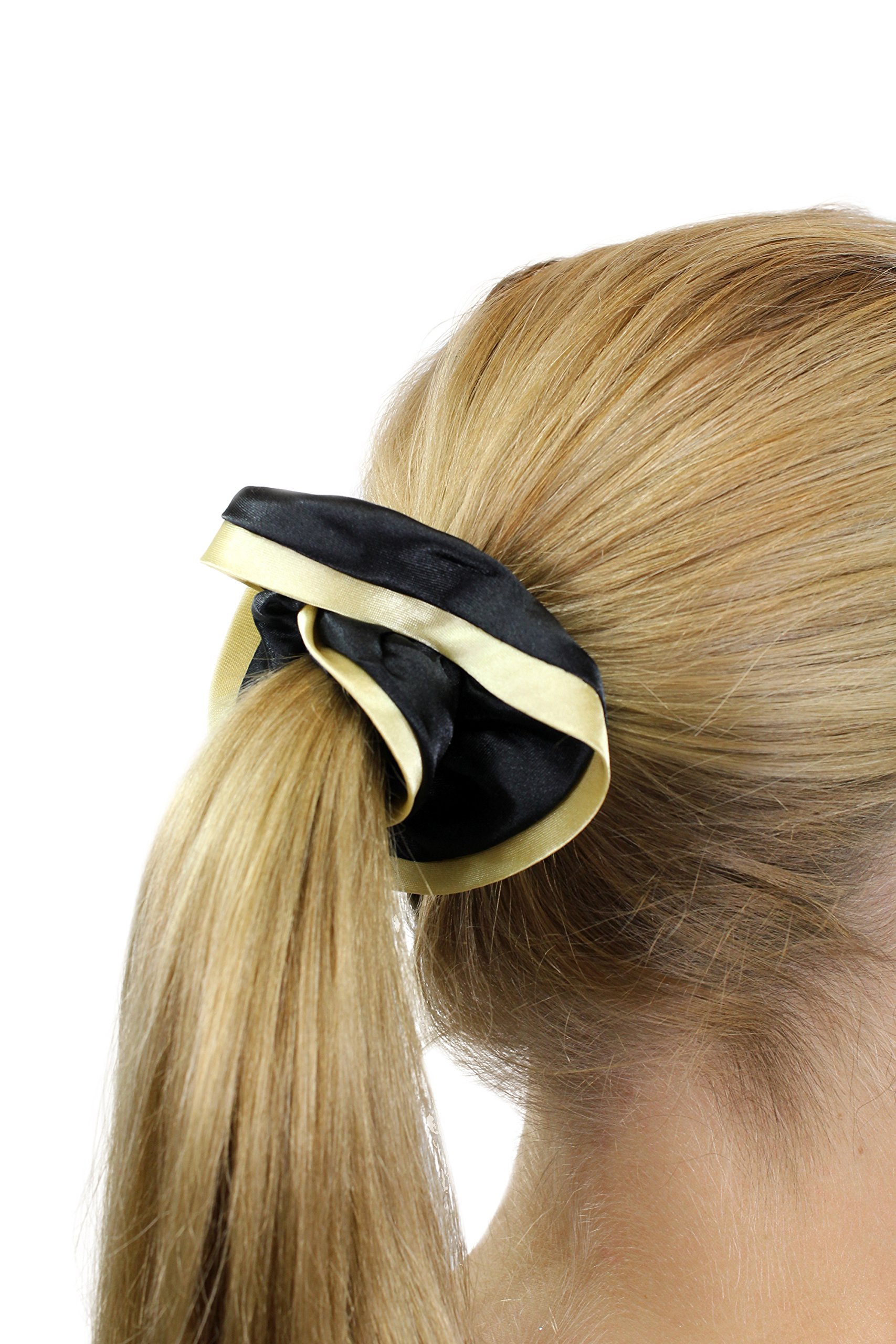 wig-me-up-z021-haarband-scrunchy-elastisch-schwarz-mit-goldenem-rand image 1