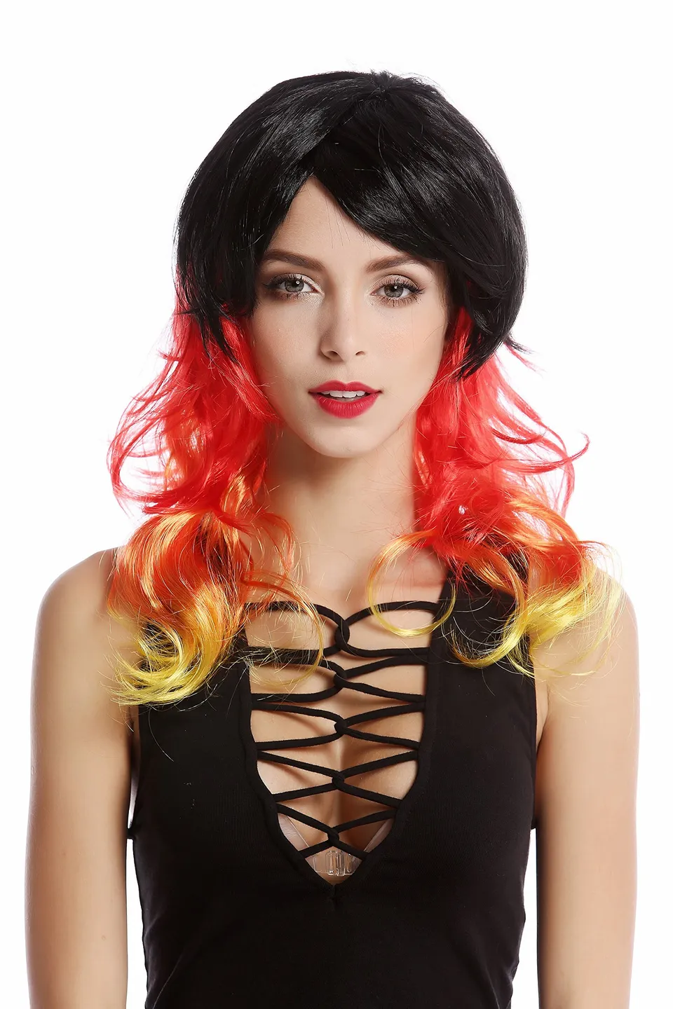 wig-me-up-90650-p103-pc13-pc2b-fanper-cke-damen-schwarz-rot-gold-lang-wellig-45- image 1