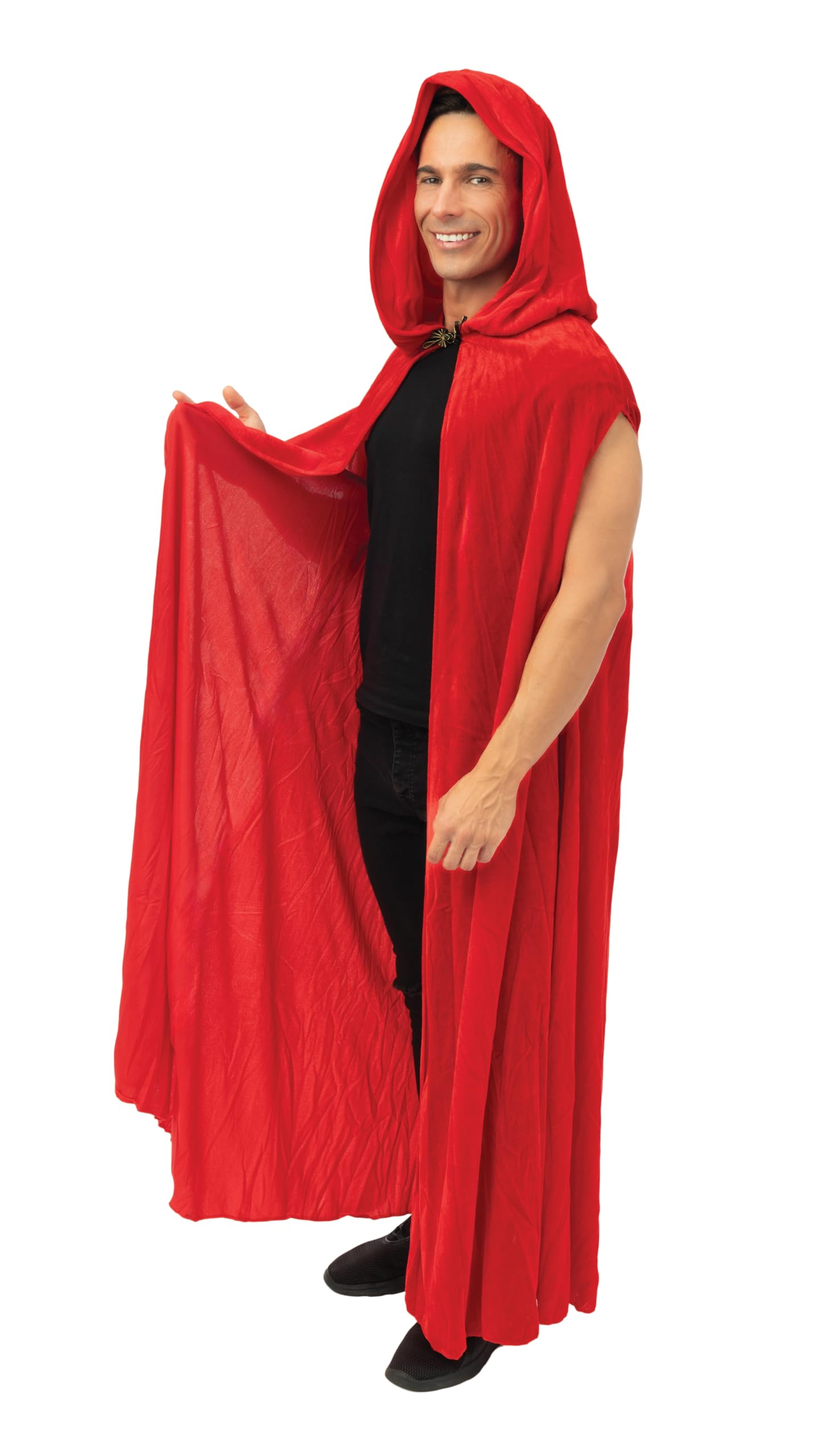 ptit-clown-samt-umhang-mit-kapuze-150-cm-rot image 4