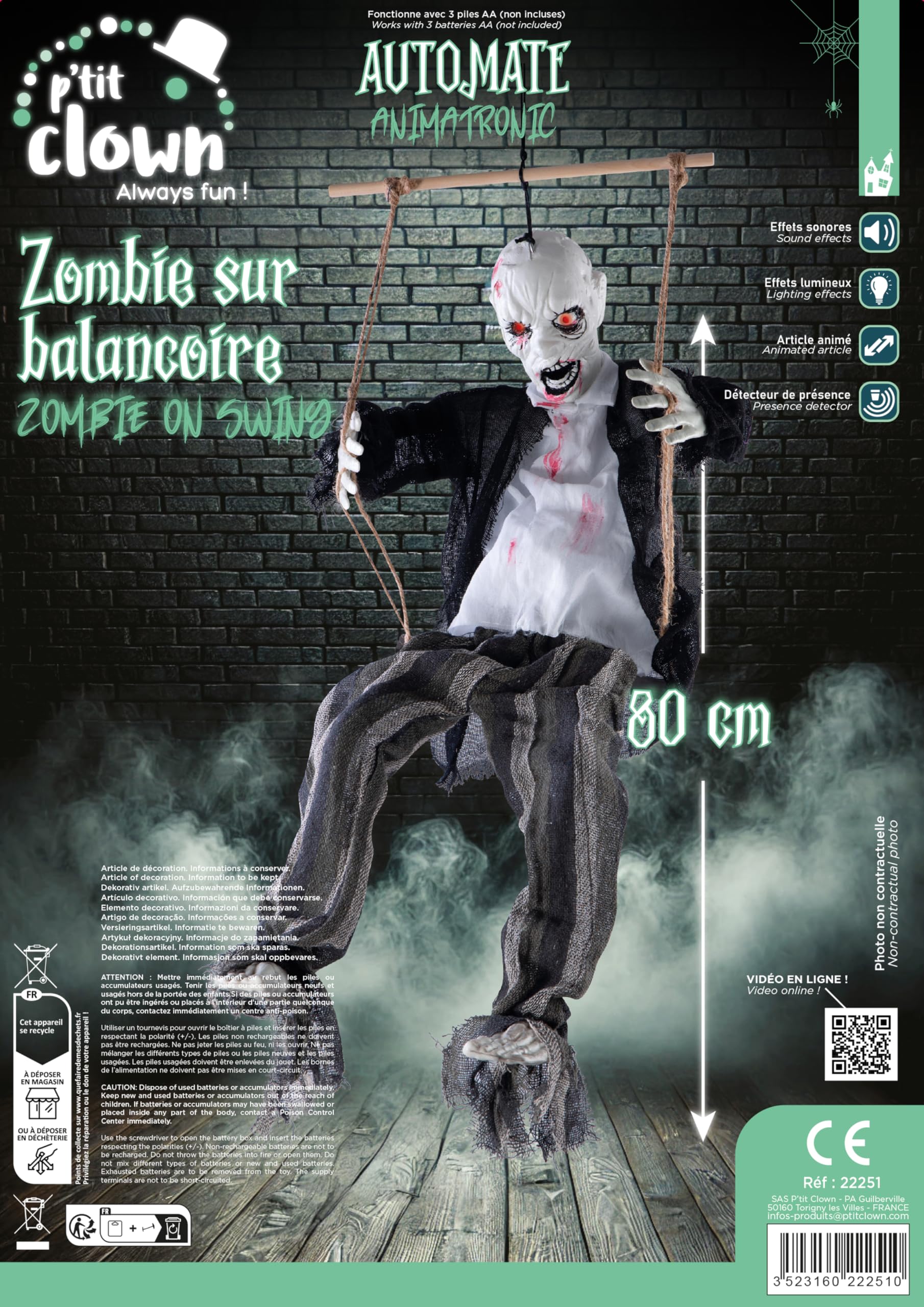 p-tit-clown-22251-animierter-zombie-auf-schaukel-80-cm image 3