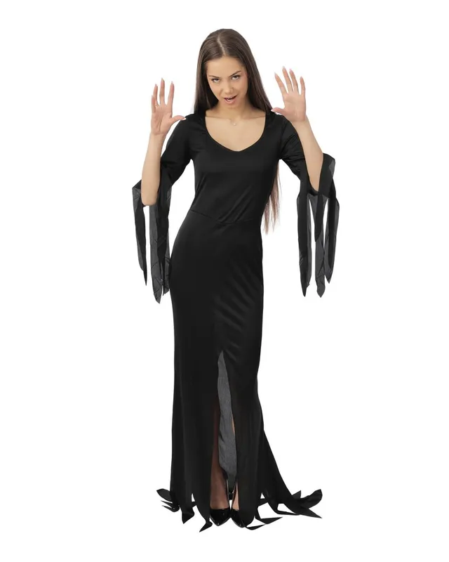 ptit-clown-gothic-hexe-kost-m-damen-lang-schwarz image 1