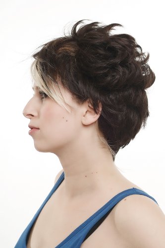 wig-me-up-sa018-4b-damen-kurzhaarper-cke-dunkelbraun-mit-str-hnen image 8