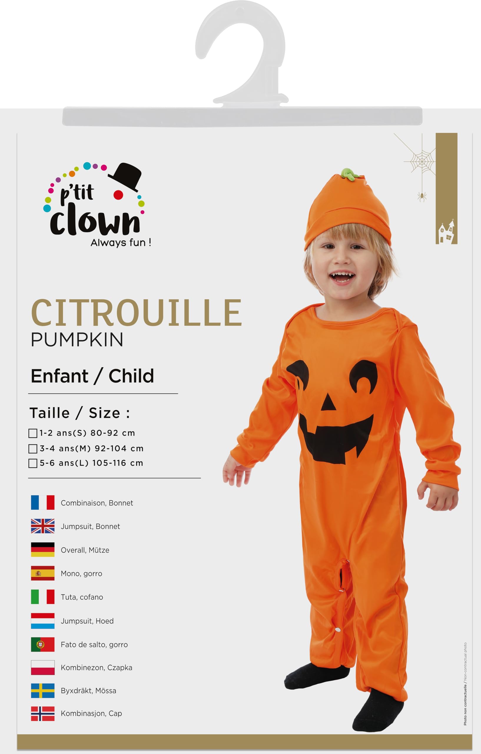 p-tit-clown-baby-kost-m-kleiner-k-rbis-overall-mit-m-tze image 4