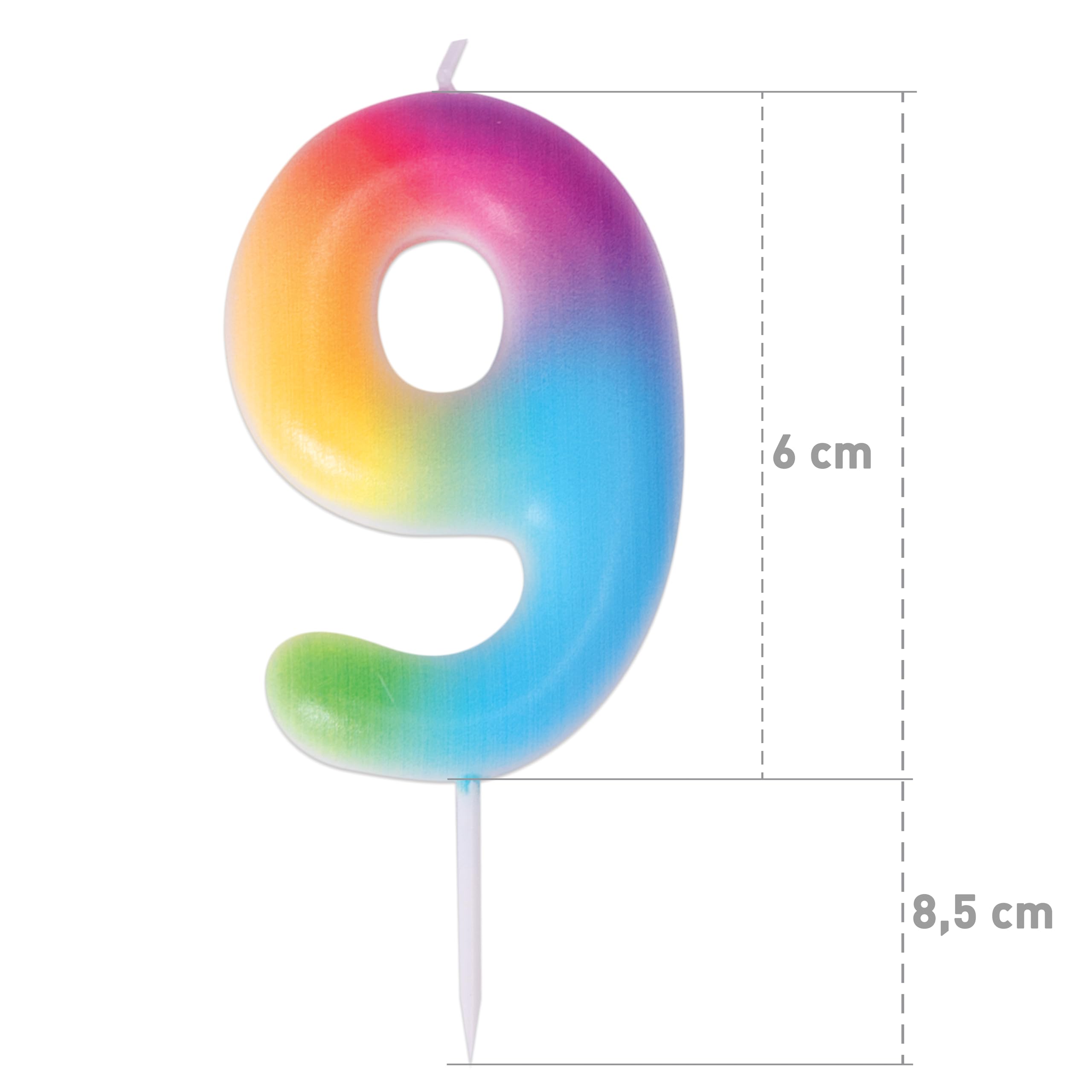 ptit-clown-23949-zahlenkerze-zahl-9-mehrfarbig image 2