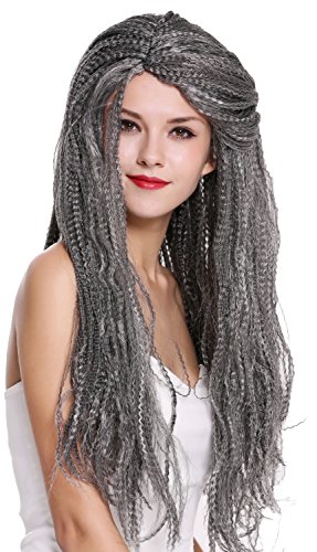 wig-me-up-09428-za103-za68a-party-per-cke-lang-krepplocken-schwarz-grau-mix image 8