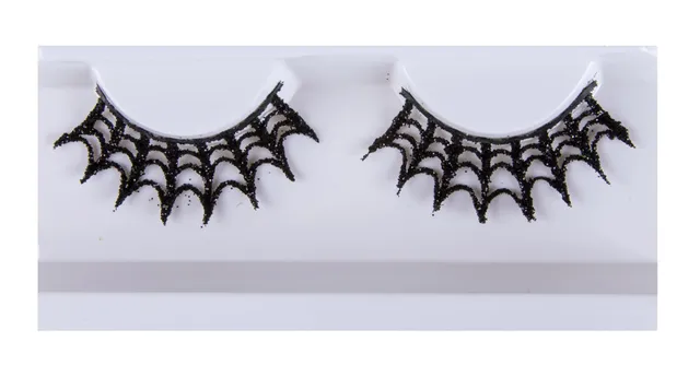 generique-falsche-wimpern-spinnennetz-lang-schwarz-erwachsene image 1