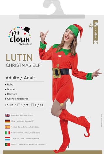 ptit-clown-elfenkost-m-damen-lutin-filz-rot-gr-n-l-xl image 7