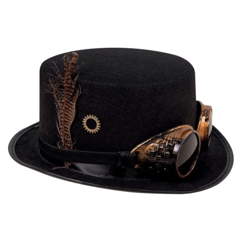 ptit-clown-steampunk-zylinder-schwarz-mit-schwei-erbrille image 6