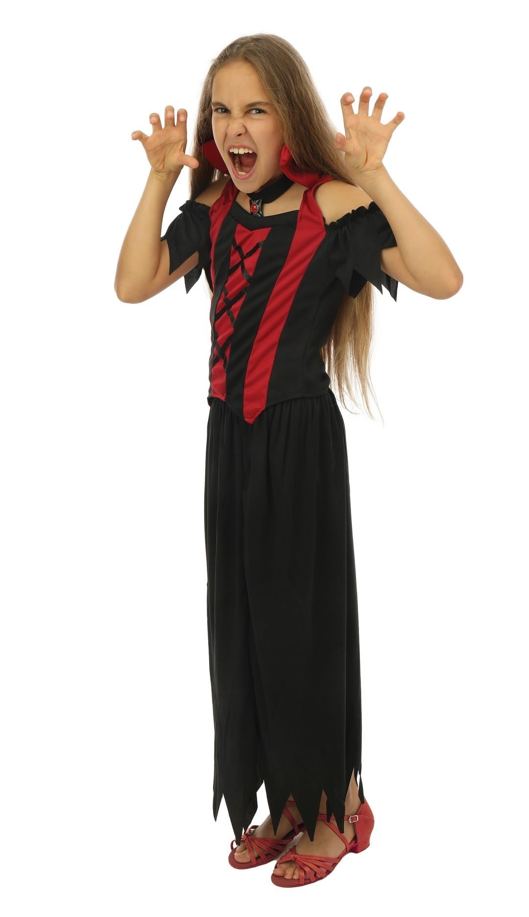 ptit-clown-87417-kinderkost-m-vampirella-kleid-mit-kragen-und-halsschmuck image 2