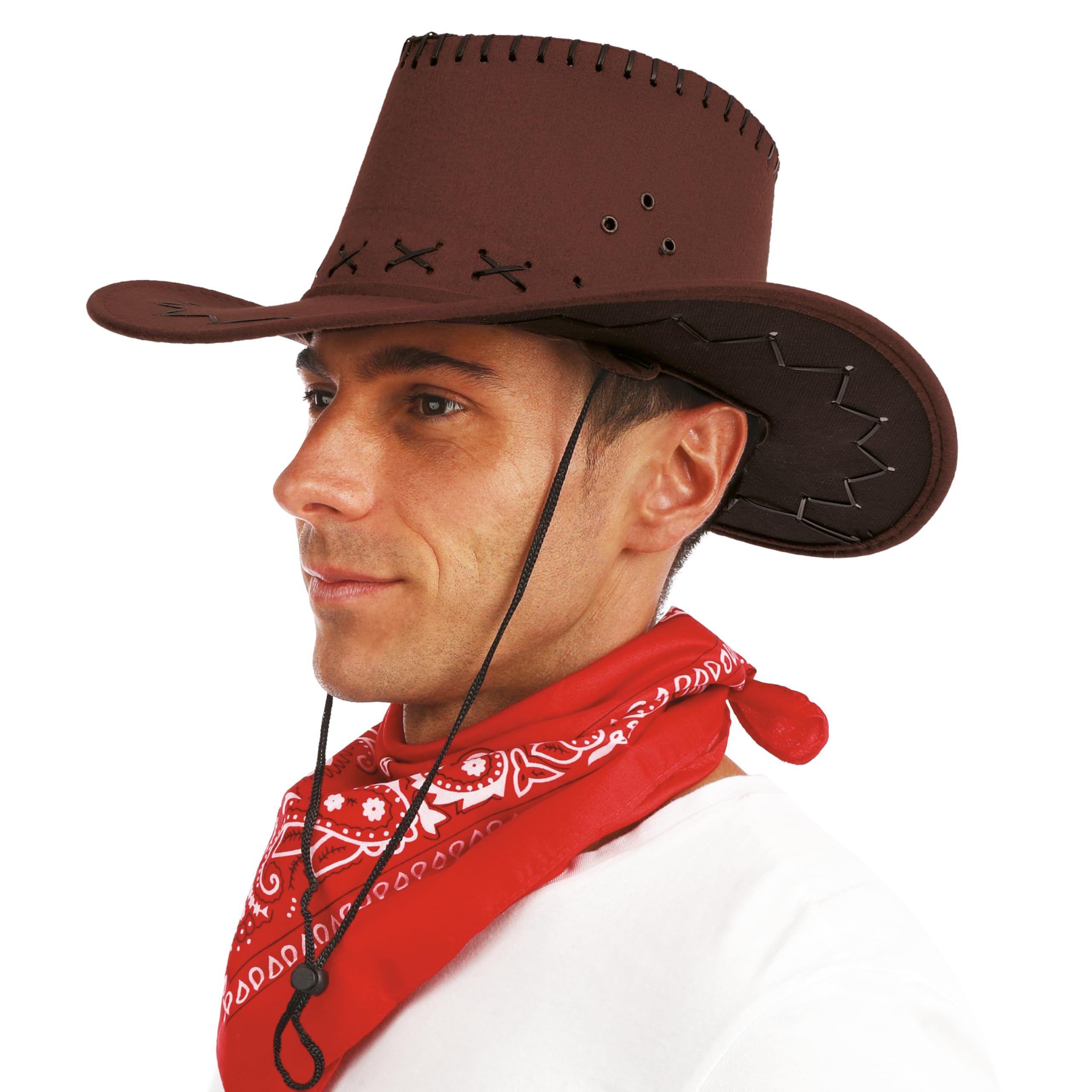 ptit-clown-cowboyhut-nubukleder-optik-dunkelbraun-erwachsene image 6